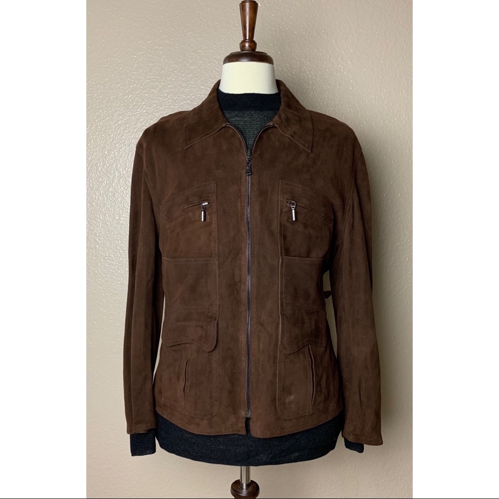 Vintage Brown Italian Soft Swede/Lambskin Jacket!